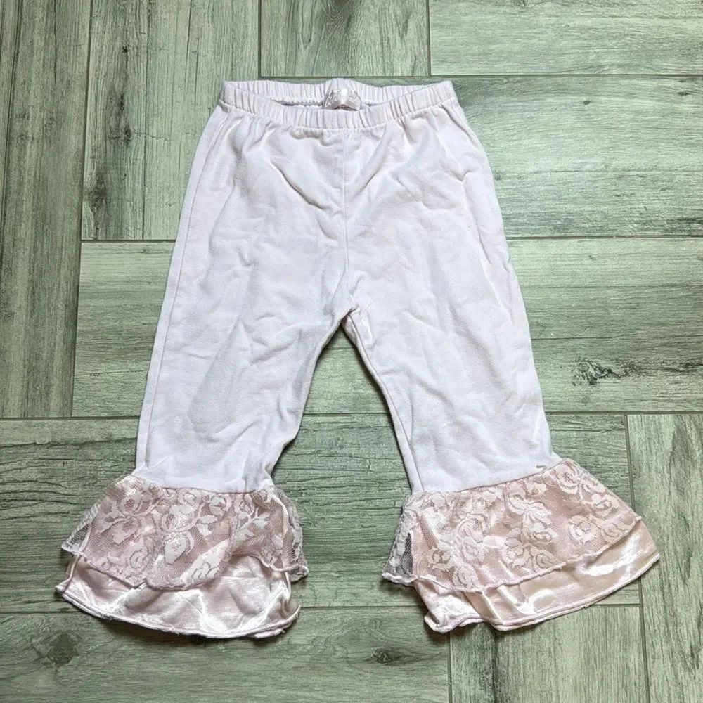 Bebemonde Toddler Girls Lace Ruffle Flare Pants Size 3T
